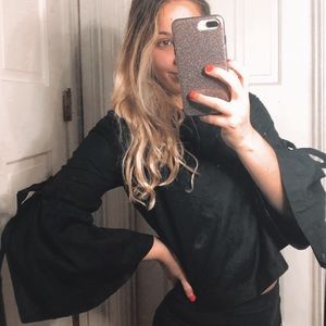 Free People Black Blouse Size XS